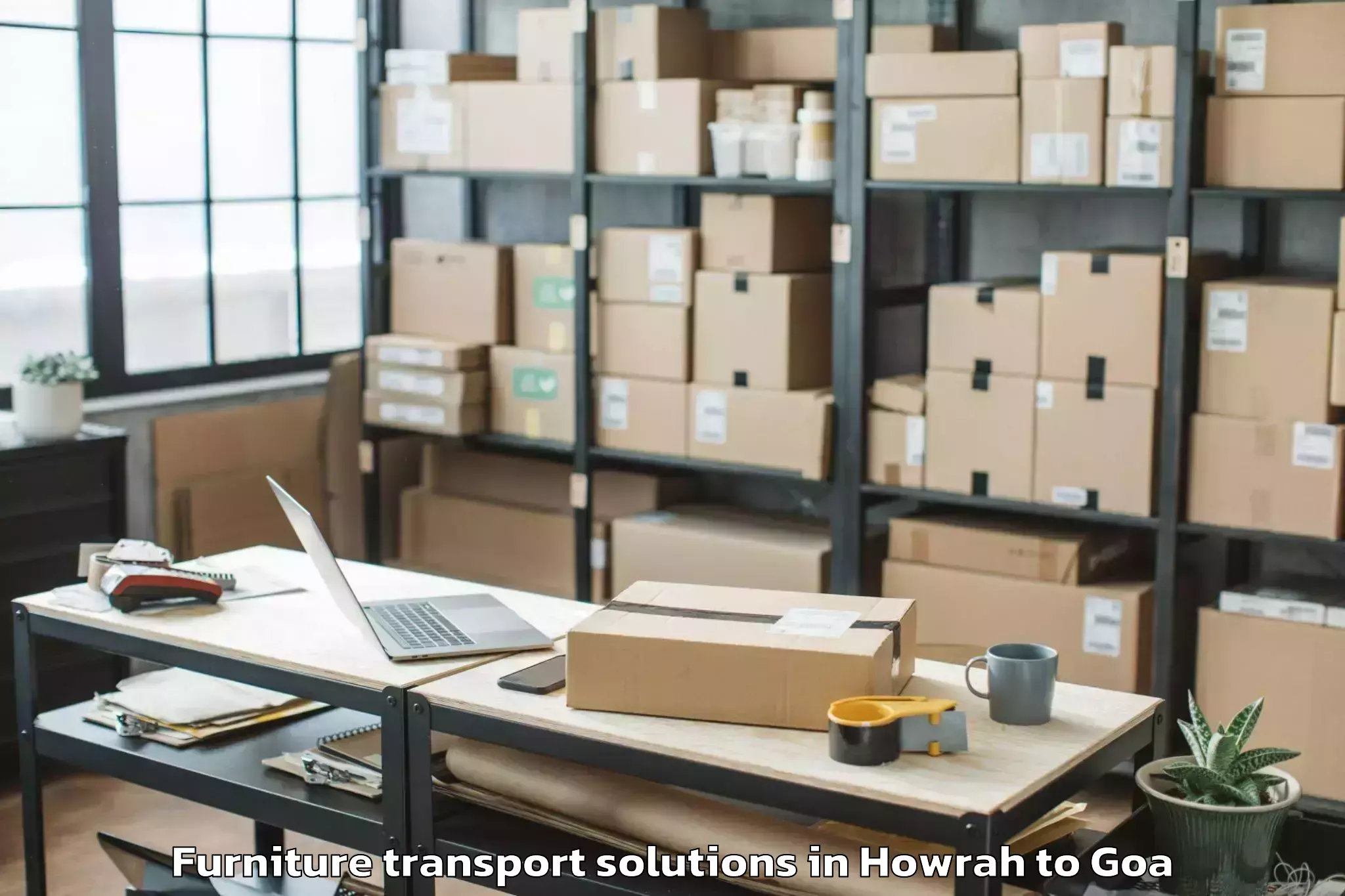 Book Howrah to Dicholi Furniture Transport Solutions